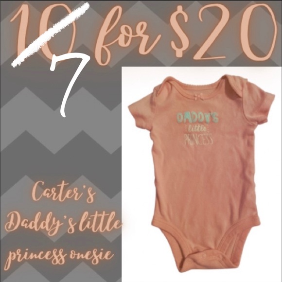Carter's Other - 💘7 for $20 or 3/$10💘 Carter’s pink “Daddy’s little princess” onesie